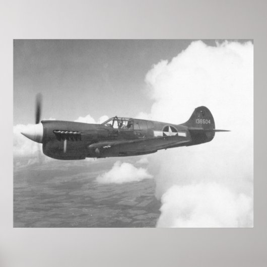 Poster Curtiss P-40E (Devant)