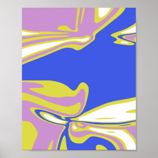 Poster Curved Flowing Lines in a Layered Abstract Pattern