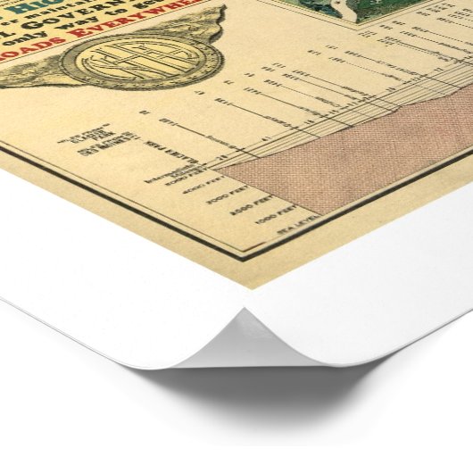 Poster Custer Battlefield Highway Map - 1925 (Coin)