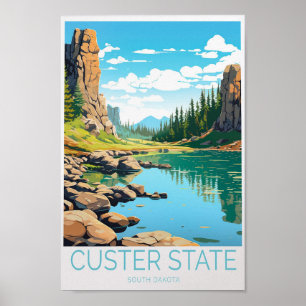 Poster Custer State South Dakota Custom Travel