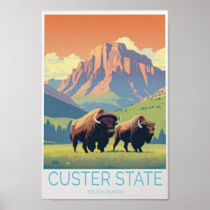 Poster Custer State South Dakota Travel