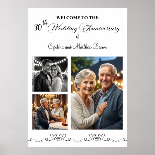 Poster Custom 3 Photos 30e anniversaire de Mariage Bienve (Devant)