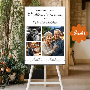 Poster Custom 3 Photos 35e anniversaire de Mariage Bienve