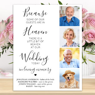 Poster Custom 4 Photo Collage Heaven Mariage Memorial
