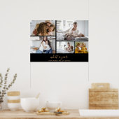 Poster Custom 5 Photos Black Gold Typography Holiday (Cuisine)