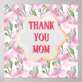 Poster Custom and personalized Thank You Mom Watercolor W (Devant)