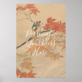 Poster CUSTOM Autumn Bird & Fall Leaves Print by Imao (Devant)