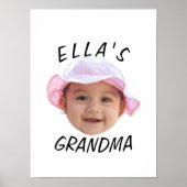 Poster Custom Baby Face Photo Text Grandma (Devant)