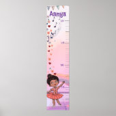 Poster Custom Ballerina Growth Chart for Black Baby Girls (Devant)