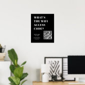 Poster Custom Black WiFi QR | Network Password Display (Bureau à domicile)