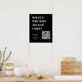 Poster Custom Black WiFi QR | Network Password Display (Cuisine)