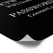 Poster Custom Black WiFi QR | Network Password Display (Coin)