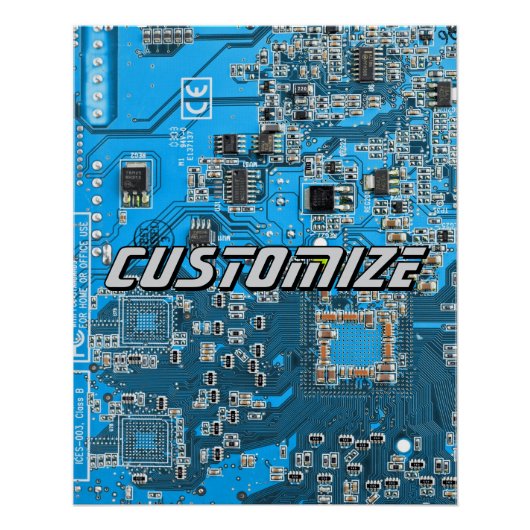 Poster Custom Blue PCB Circuit Board for IT Pros 2 (Devant)