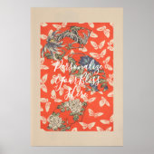 Poster CUSTOM Bold Red Japanese Butterfly Pattern Art  (Devant)