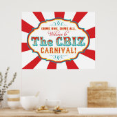 Poster CUSTOM Carnival Circus Anniversaire Bannière CBIZ (Cuisine)
