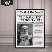 Poster Custom Christmas Newspaper Decor, Funny Christmas