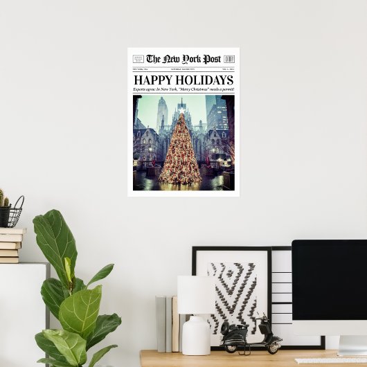 Poster Custom Christmas Newspaper, Trendy Christmas Art (Bureau à domicile)