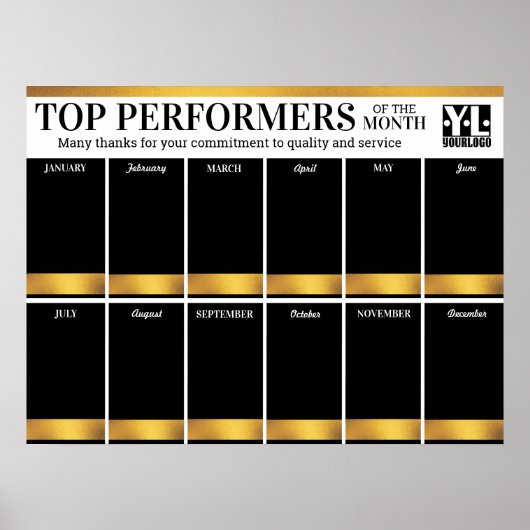 Poster Custom color gold Employee of the Month photo (Devant)