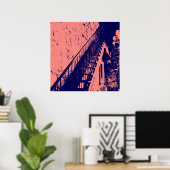 Poster Custom Coral Navy Blue Stairs (Bureau à domicile)