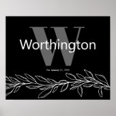 Poster Custom Couple Last Name Elegant Wedding Print (Devant)