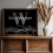 Poster Custom Couple Last Name Elegant Wedding Print