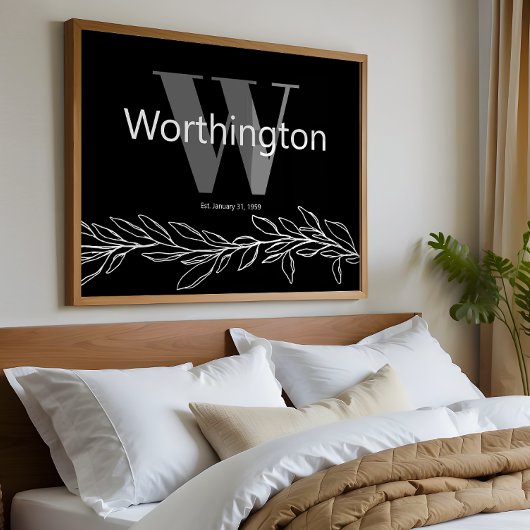 Poster Custom Couple Last Name Elegant Wedding Print