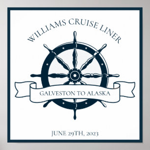 Poster Custom Cruise Ship Nautical Wheel Keepsake