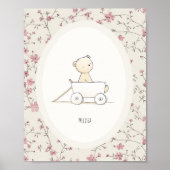 Poster Custom Cute Baby Bear Art – Name Nursery Print (Devant)