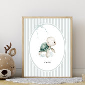 Poster Custom Cute Turtle – Baby Shower Newborn Name Gift