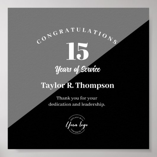 Poster Custom Employee years of service recognition logo (Devant)