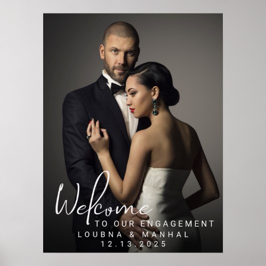 Poster Custom Engagement Photo Welcome Sign (Devant)