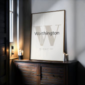 Poster Custom Family Last Name Sign Est Date Wedding Gift