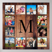 Poster Custom Family Photo Collage Reclaimed Wood (Devant)