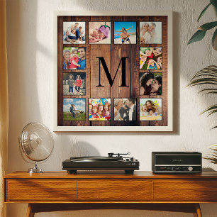 Poster Custom Family Photo Collage Reclaimed Wood