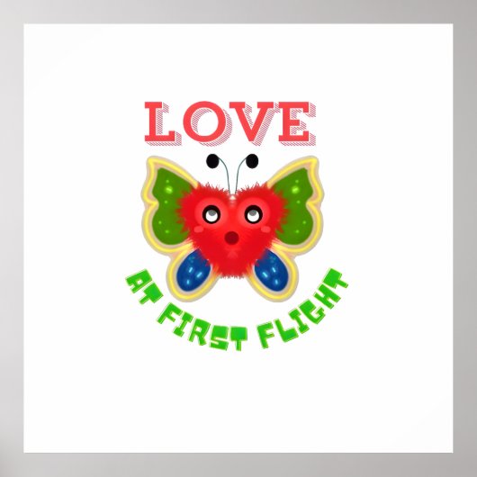 Poster Custom Fuzzy Heart Butterfly Gift (Devant)