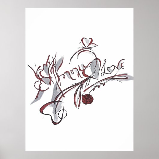 Poster  custom hand-drawn calligraphy art (Devant)