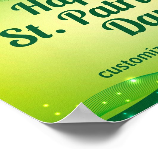 Poster Custom Happy St. Patrick's Day mignonne Green Spar (Coin)