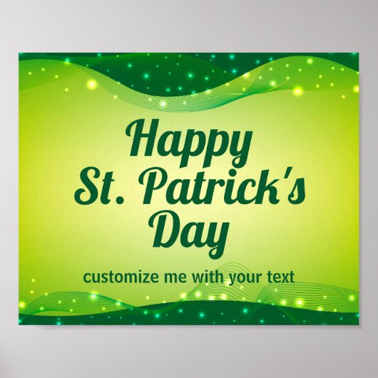 Poster Custom Happy St. Patrick's Day mignonne Green Spar (Devant)