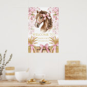 Poster Custom Horse Design with Cherry Blossoms & Hay (Cuisine)