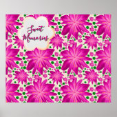 Poster Custom Hot Pink Floral Seamless Pattern  (Devant)