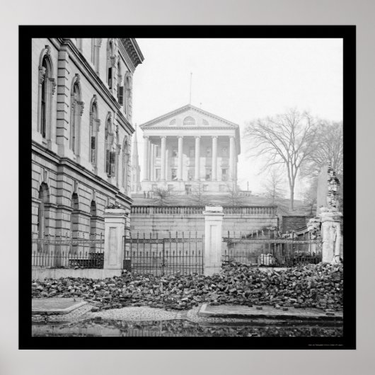 Poster Custom House & Capitol à Richmond, VA 1865 (Devant)