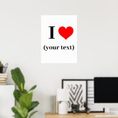 Poster - Custom I hart (jouw tekst) (Thuiskantoor)