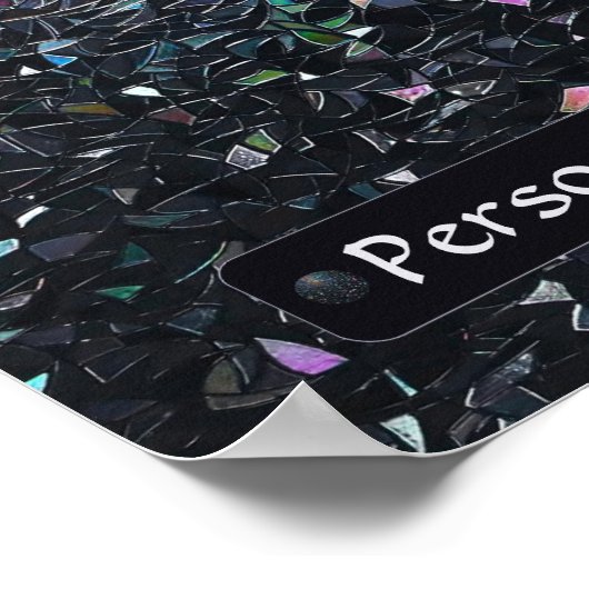 Poster Custom Iridescent Abstract Stained Glass Pattern (Coin)