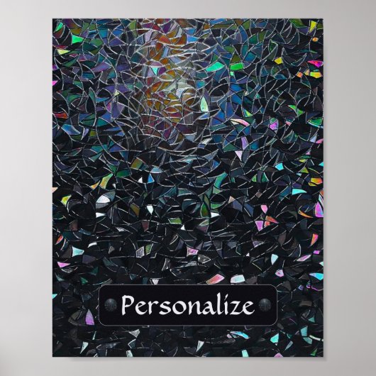 Poster Custom Iridescent Abstract Stained Glass Pattern (Devant)
