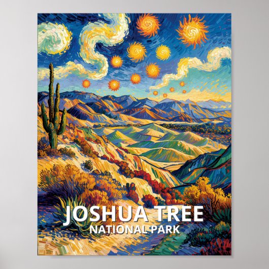Poster Custom Joshua Tree Keys View Van Gogh Landscape (Devant)