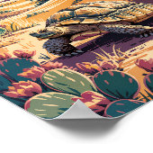 Poster Custom Joshua Tree Tortoise Retro Desert Landscape (Coin)