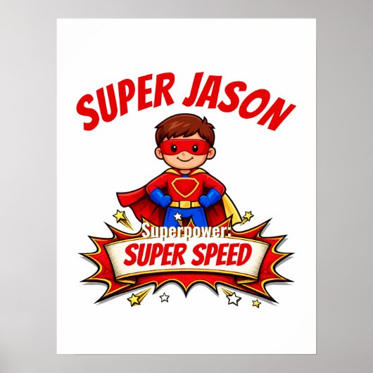 Poster Custom Kids Superhero Name (Devant)