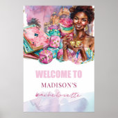 Poster Custom Las Vegas Bachelorette Bienvenue Afro Girl (Devant)