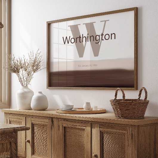 Poster Custom Last Name Print Sign Gift for New Homeowner