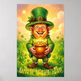 Poster Custom Leprechaun Gnome Happy St. Patrick's Day 